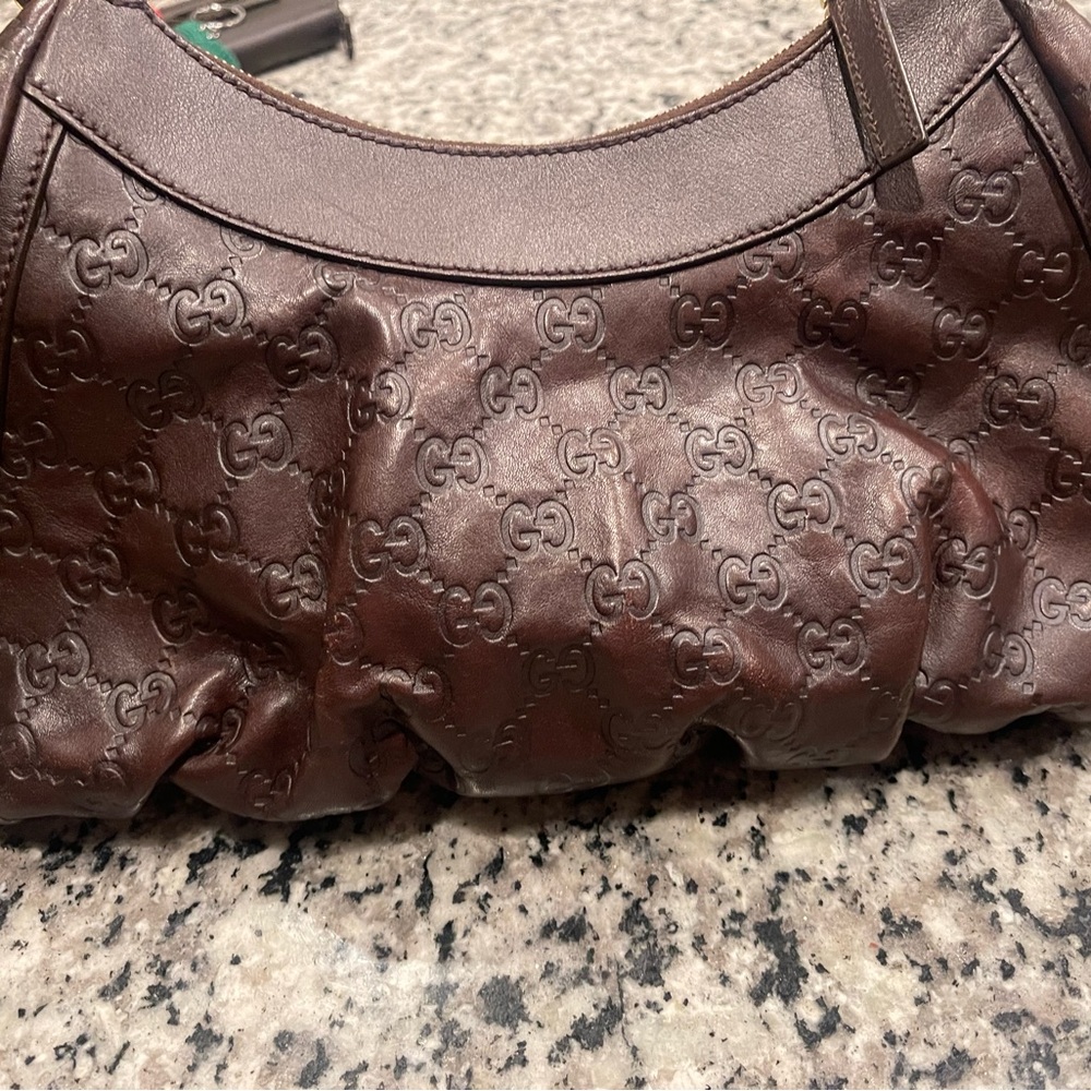 Gucci Dark Brown Leather Shoulder Bag and Wallet - Picture 4 of 16